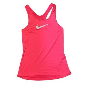 Nike Hot Pink Racerback Performance Tank with Silver Swoosh